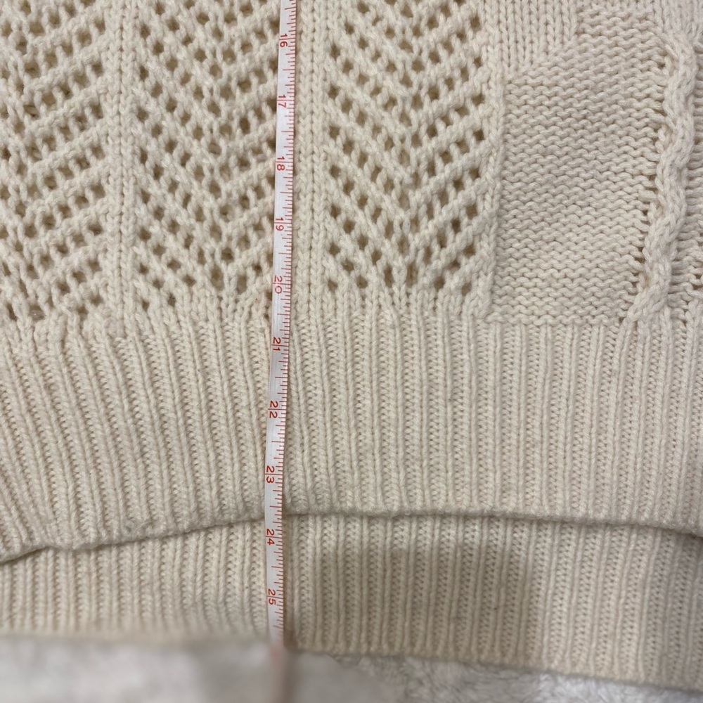 ATHLETA BEDFORD wool chunky, oversized, knitted cable turtleneck size L - Picture 10 of 10